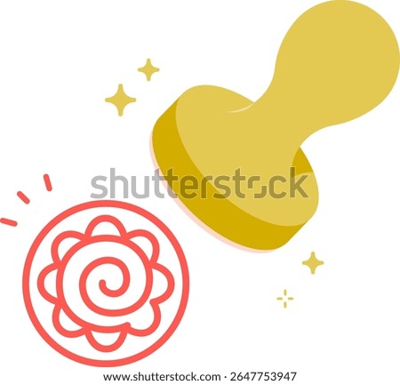 Illustration of stamping flower circle