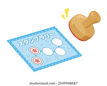 Illustration of stamping on a stamp rally sheet