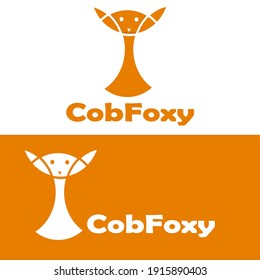 Illustration stand fox extracted for look logo design template
