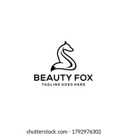 Illustration stand fox luxury logo sign icon design vector