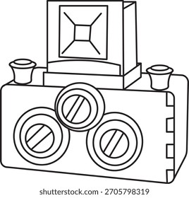 Ilustração de uma linha de base de câmera padrão.