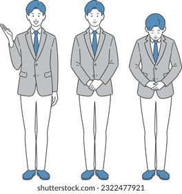 Illustration of standing business man