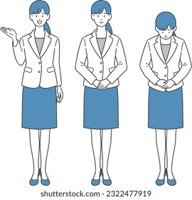 Illustration of standing business woman