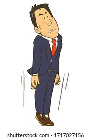 Illustration of a standing businessman. Vector illustration on white background.