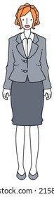 Illustration of a standing businesswoman in a suit