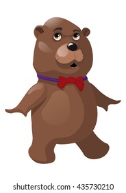 Illustration of standing cartoon bear