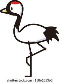 Illustration of a standing crane.