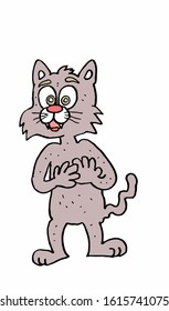 illustration of a standing cute cat. this is the vector.