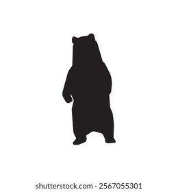 Illustration of standing grizzly flat icon vector design illustration, isolated on white background. 