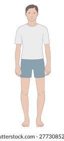Illustration of a standing man with bowlegs