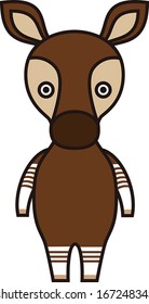 Illustration of standing okapi  Okapi 