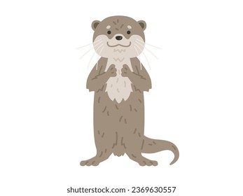 Illustration of a standing otter.