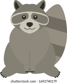 An illustration standing a raccoon.