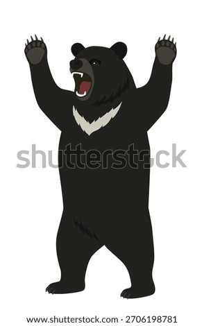 Illustration of a standing and threatening black bear