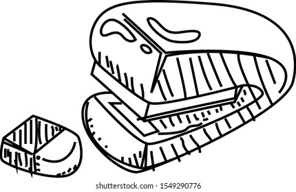 illustration of stapler icon, sticker, tshirt print, vector illustration