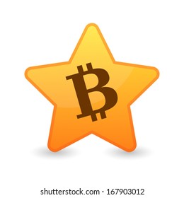 Illustration of a star with a bitcoin icon