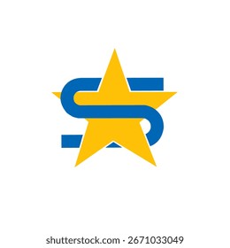 ilustração de uma estrela com uma combinação das iniciais s
