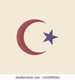 Ilustración de la estrella y del símbolo de la media luna