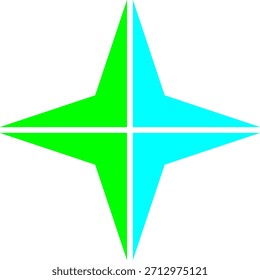Ilustración de una estrella cortada en varios colores