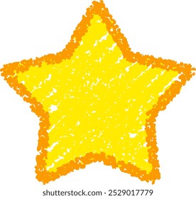 Ilustración de una estrella dibujada en crayón
