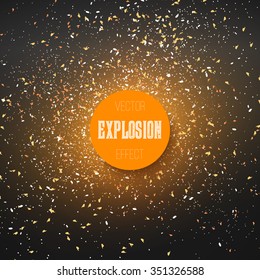 Illustration of Star Explosion Effect. Nebula on Outer Space Vector Explosion Effect. Holiday Confetti Explosion