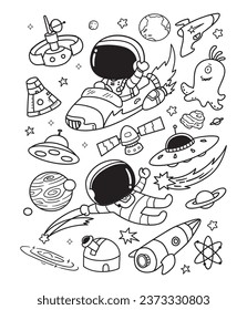 Illustration star galaxy doodle, space doodle series