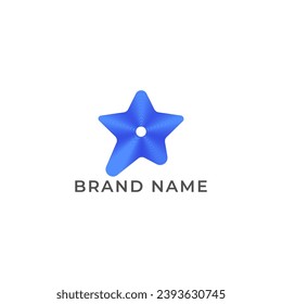 ILLUSTRATION STAR GRADIENT BLUE COLOR LOGO ICON TEMPLATE DESIGN VECTOR