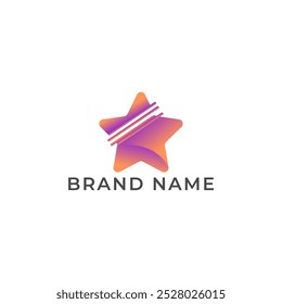 ILLUSTRATION STAR GRADIENT ORANGE PURPLE COLOR SIMPLE LOGO ICON TEMPLATE DESIGN VECTOR