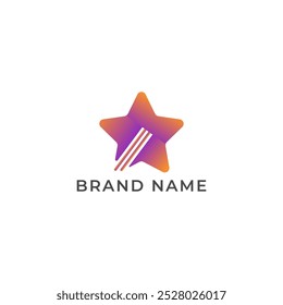 ILUSTRACIÓN ESTRELLA GRADIENTE NARANJA PÚRPURA COLOR SIMPLE LOGO ICONO PLANTILLA DISEÑO VECTOR