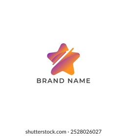 ILLUSTRATION STAR GRADIENT ORANGE PURPLE COLOR SIMPLE LOGO ICON TEMPLATE DESIGN VECTOR