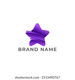 ILLUSTRATION STAR GRADIENT PURPLE COLOR SIMPLE LOGO ICON TEMPLATE DESIGN VECTOR