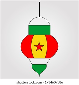 Ilustración de las luces de farolilla. Ilustración vectorial del día Eid.