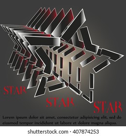 Illustration of star logo luck
Drawing five-pointed star logo luck for the company a lot of parallel objects on a black background can be used for decoration and design
