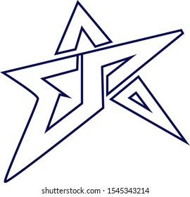 illustration of star logo, sticker,tshirt print, vector illustration