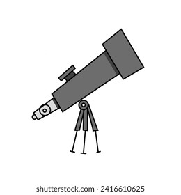 illustration of a star monitoring telescope with a white background