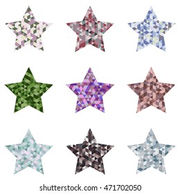 Illustration of Star Mosaic Icon Isolated On White Background