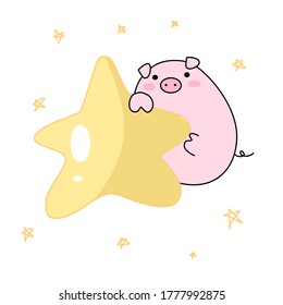 Illustration of star and pig