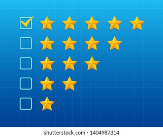 Illustration of a star rating system with checkbox at one star