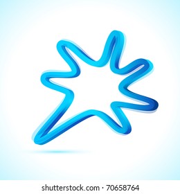 illustration of star shape speech bubble on abstract background