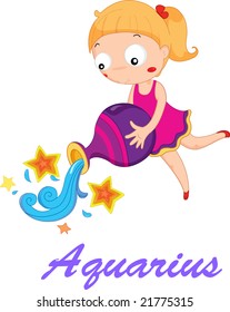 Illustration of the star sign aquarius
