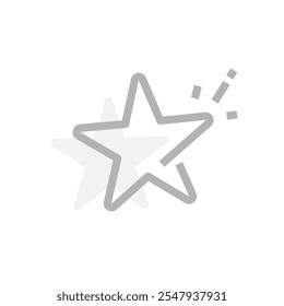 illustration of a star silhouette, empty page or section due to no saved or marked items. for use in mobile apps, websites, or any digital interface to indicate a lack of saved content or bookmarks