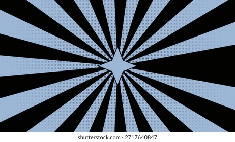 Ilustración del patrón de estallido estelar con efecto de semitono aislado sobre fondo transparente