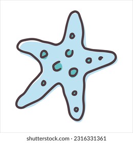 Illustration of an starfish. Hand drawn style.Vector illustration EPS10