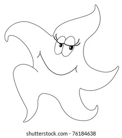 Illustration of a Starfish outlined