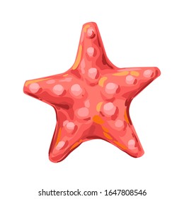 Illustration of starfish. Tropical underwater decorative sea animal.