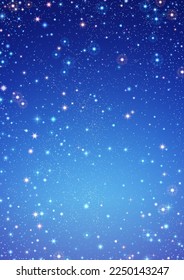 Illustration of starry sky with colorful stars, EPS 10 contains transparency.