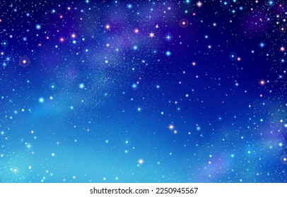 Illustration of starry sky with colorful stars, EPS 10 contains transparency.