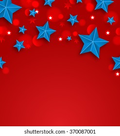 Illustration Stars Background for American Holidays, Place for Your Text - Vector