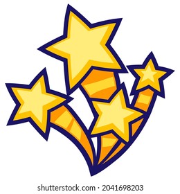 Illustration of stars in cartoon style. Cute funny object.