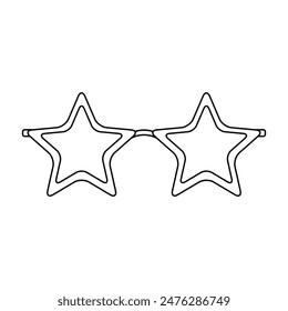 Illustration of star-shaped party glasses, icon, line drawing